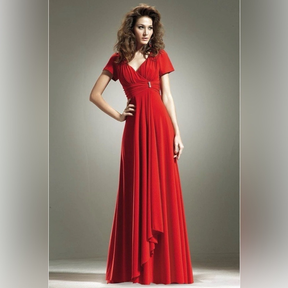 Anny Lee Red Fit and Flare Column Shape Dress M